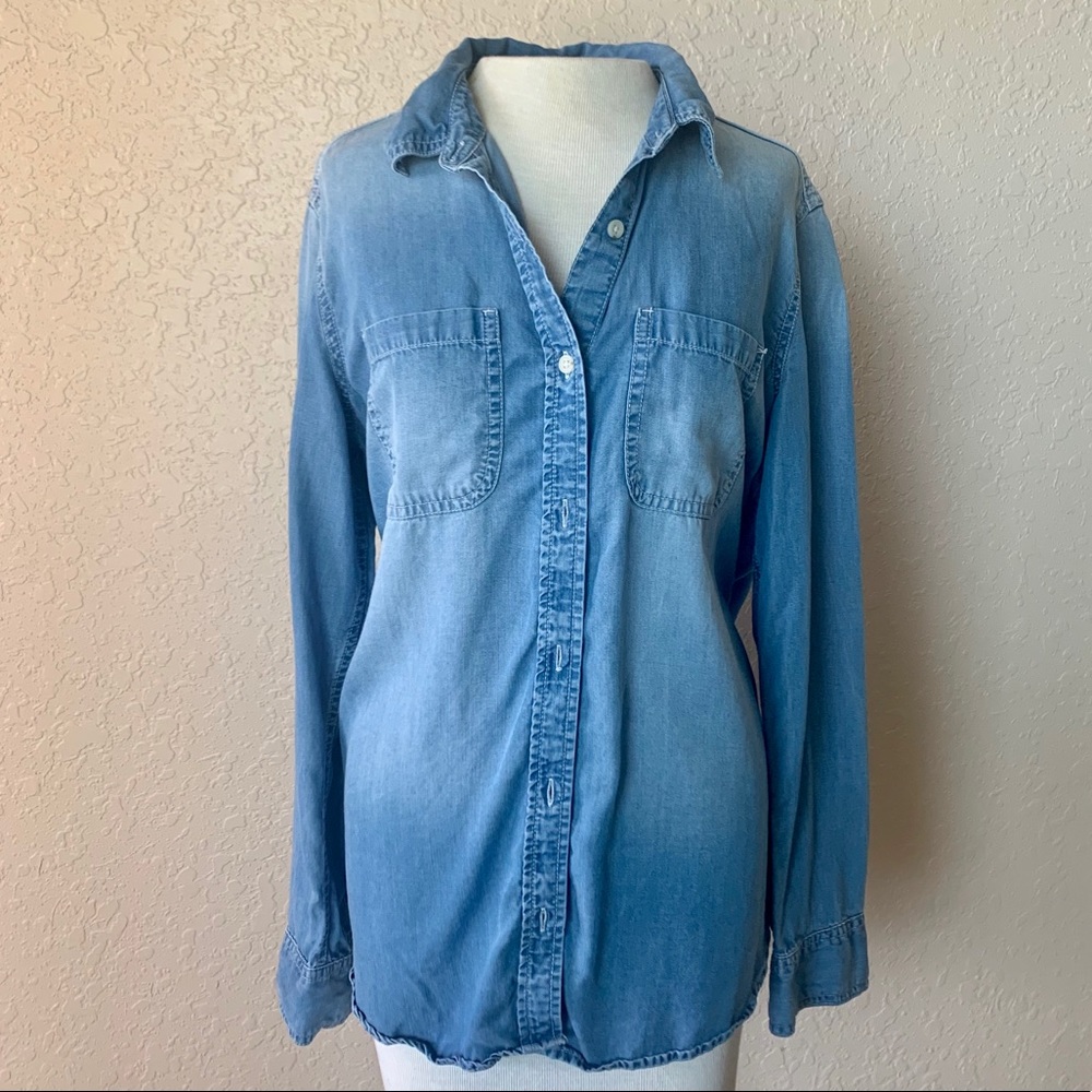 Blue Jean boyfriend shirt